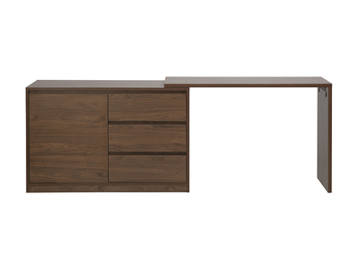 Scrivania modulabile finitura legno scuro noce L110-200.5 cm CONRAD