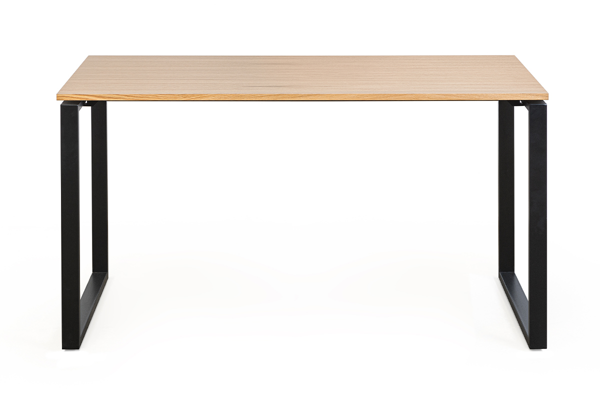 Scrivania ripiano rovere impiallacciato base metallo nero L138 cm OPAL