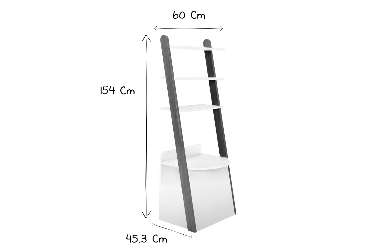 Scrivania-scaffale bambino bianco KIDDY