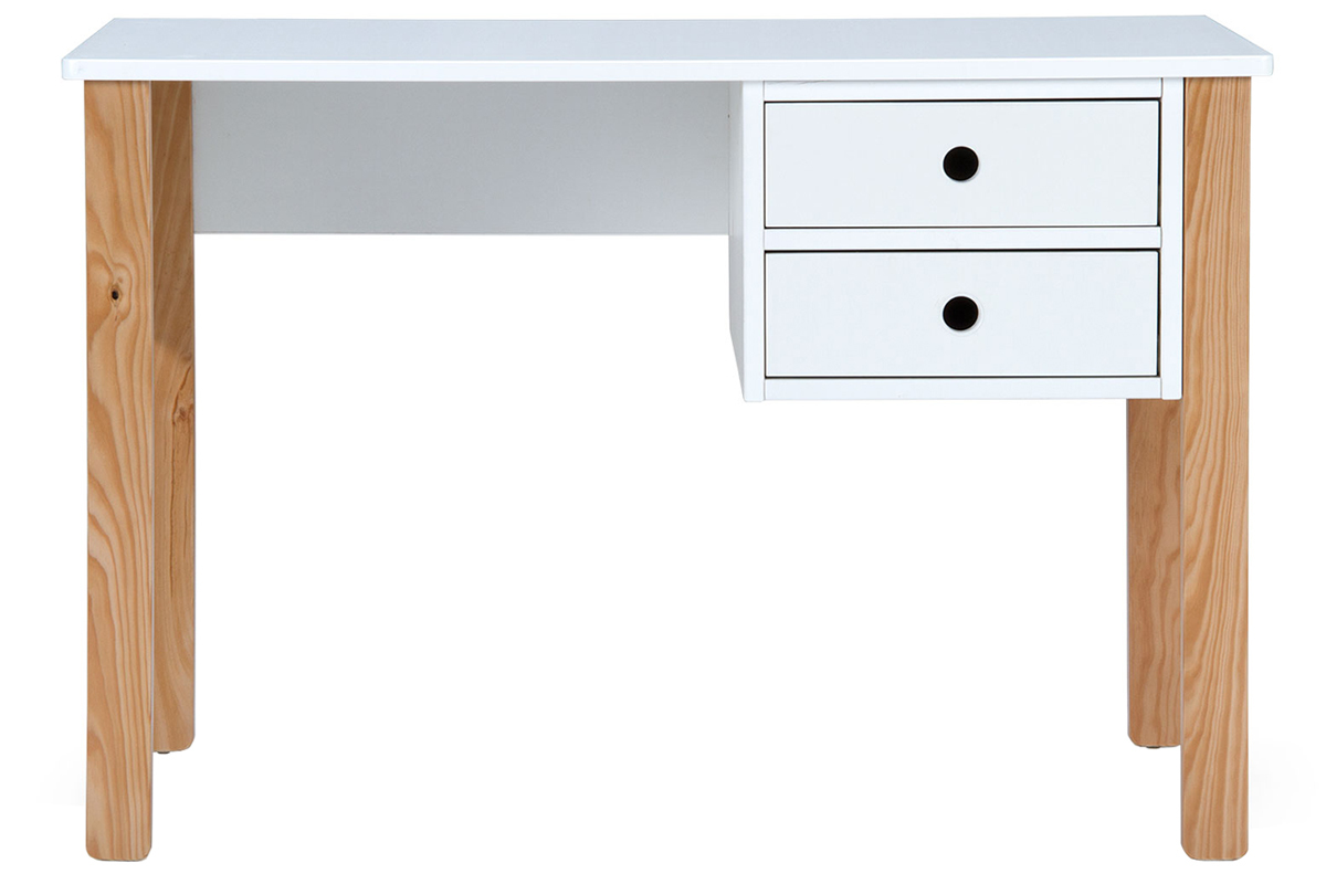 Scrivania scandinava bambino bianco e legno PITI