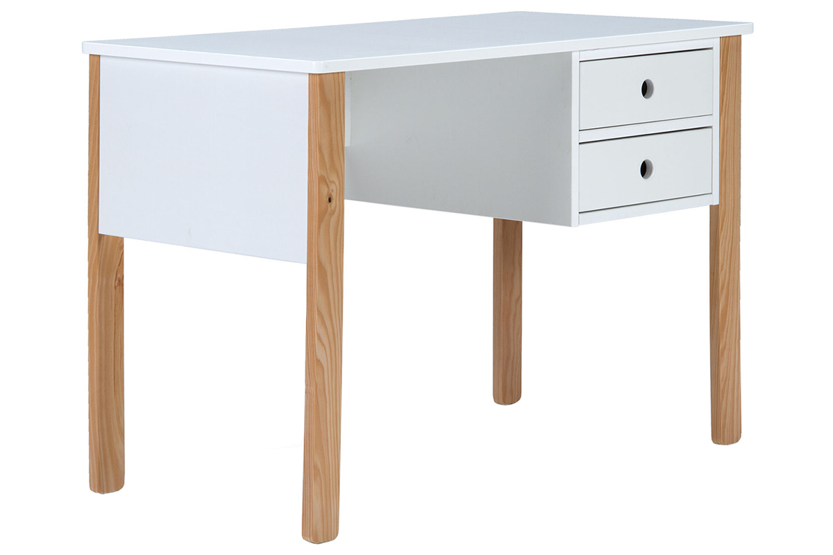 Scrivania scandinava bambino bianco e legno PITI
