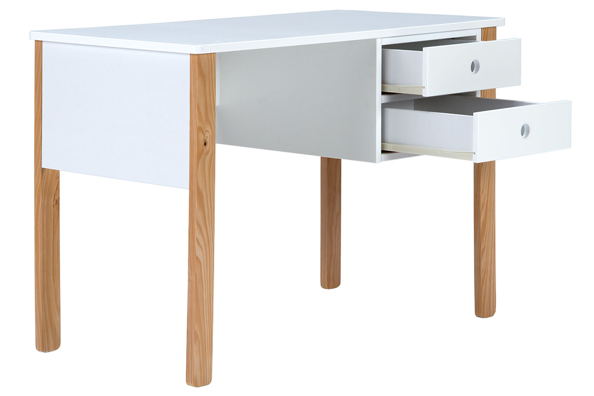 Scrivania scandinava bambino bianco e legno PITI