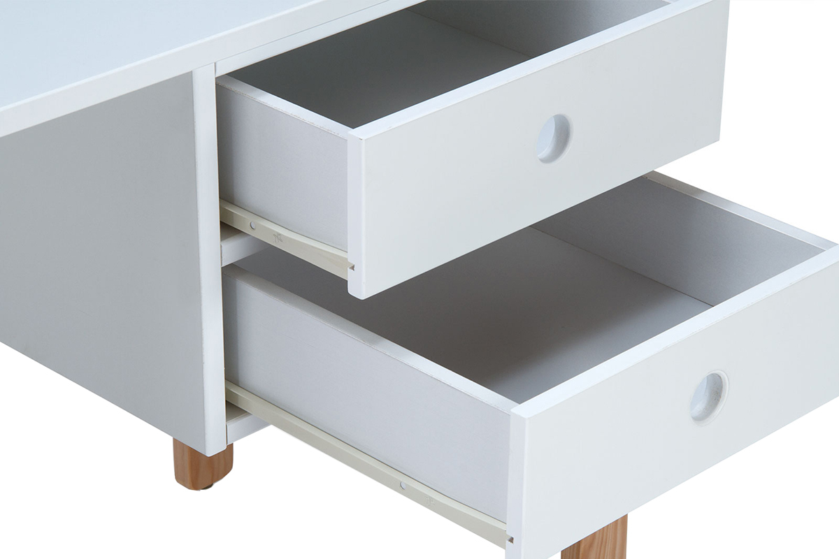 Scrivania scandinava bambino bianco e legno PITI