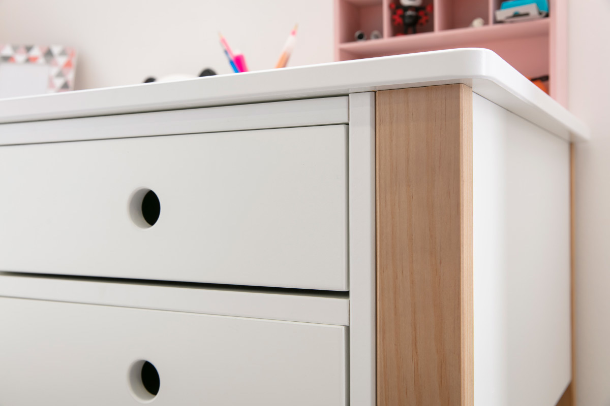 Scrivania scandinava bambino bianco e legno PITI