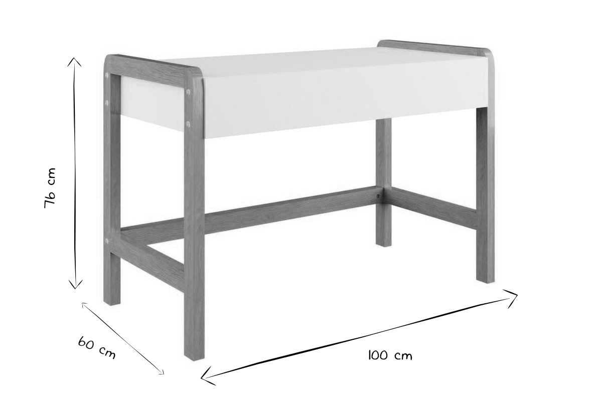 Scrivania scandinava bambino bianco opaco e rovere CELESTINE