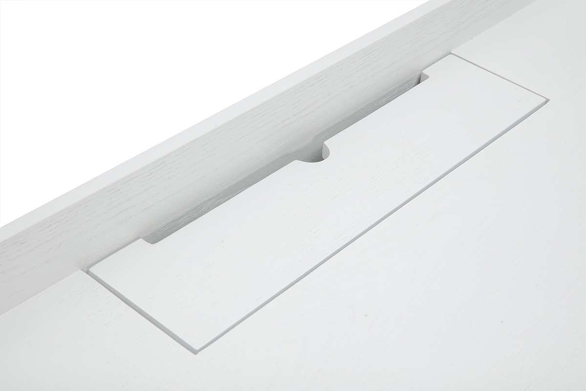 Scrivania scandinava bianca e legno chiaro con cassetti L100 cm HALLEN
