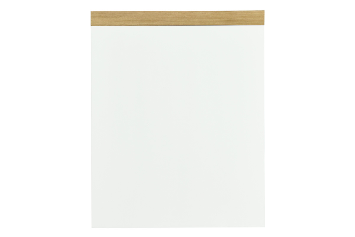 Scrivania scandinava con cassetto aperto bianco e mobiletto RACKEL