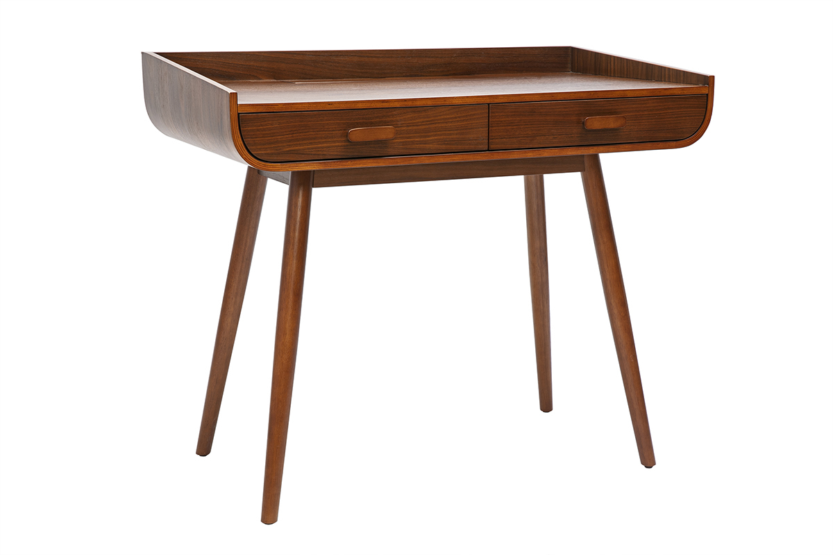 Scrivania scandinava legno chiaro con 2 cassetti L100 cm HALLEN