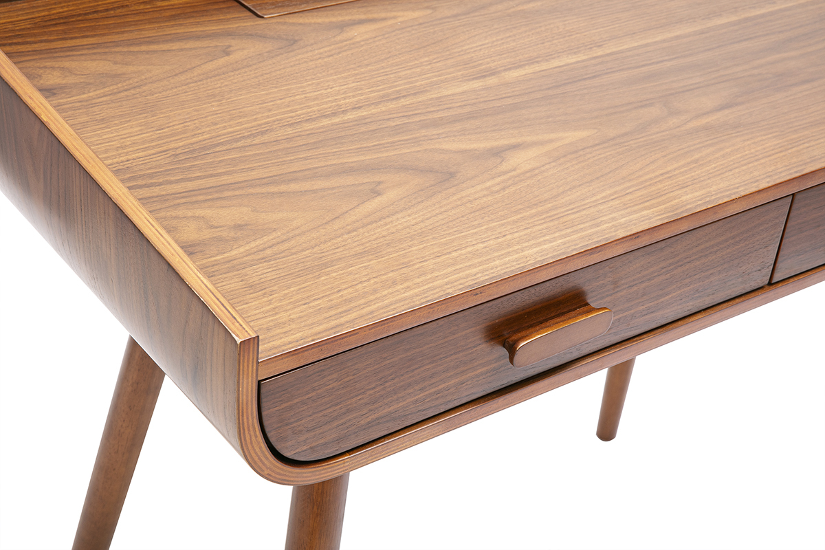 Scrivania scandinava legno chiaro con 2 cassetti L100 cm HALLEN