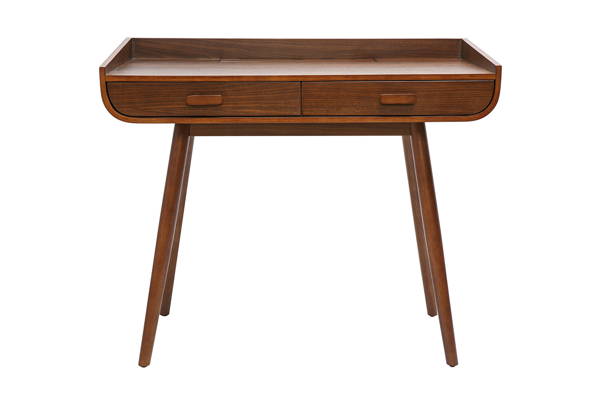 Scrivania scandinava legno chiaro con 2 cassetti L100 cm HALLEN