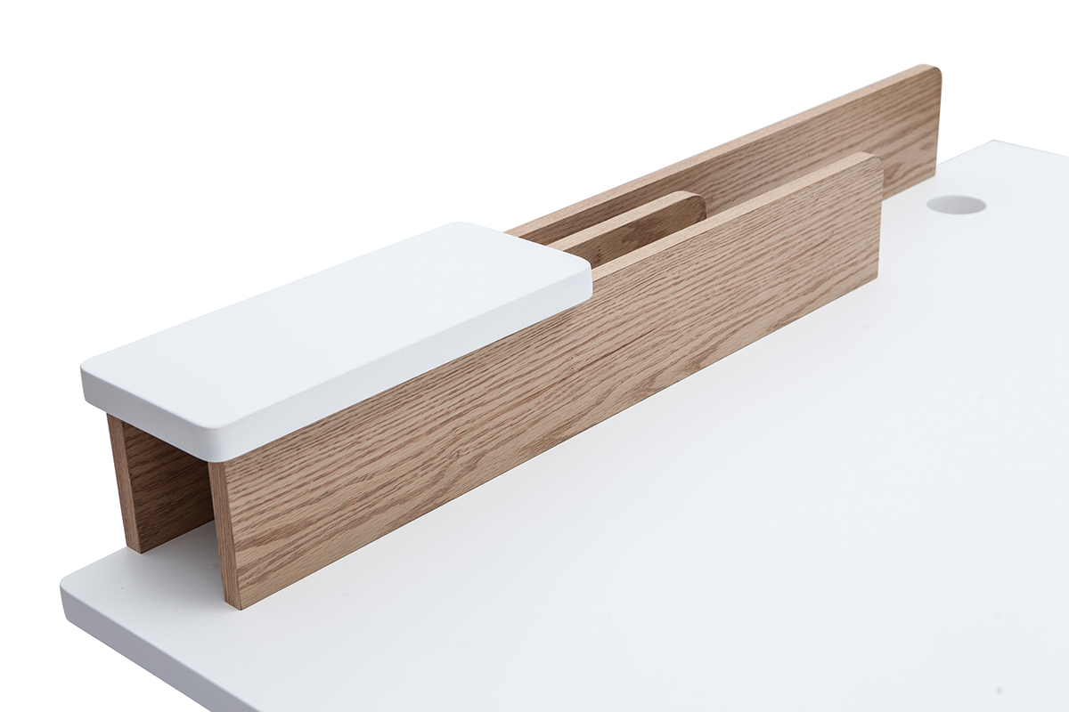 Scrivania scandinava legno e bianco L120 cm TOGARY