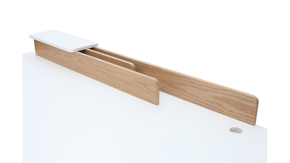 Scrivania scandinava legno e bianco L180 cm TOGARY