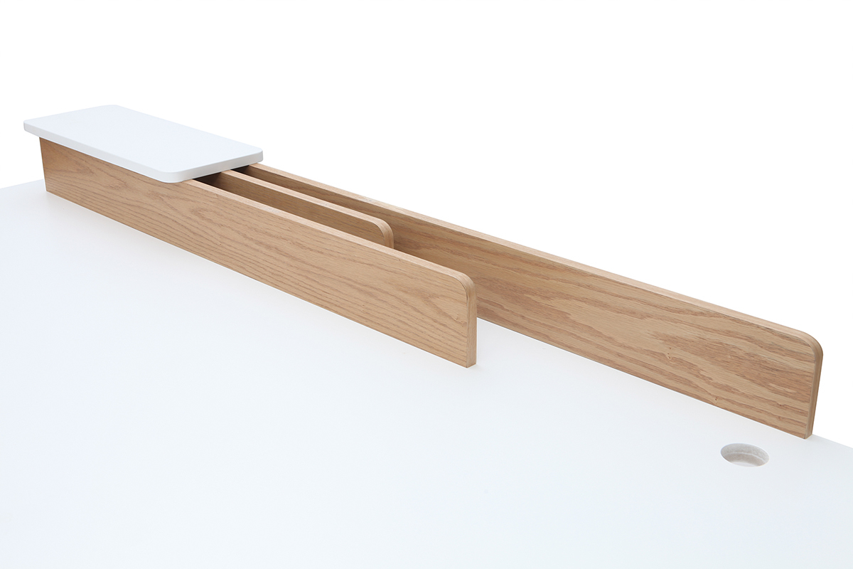 Scrivania scandinava legno e bianco L180 cm TOGARY