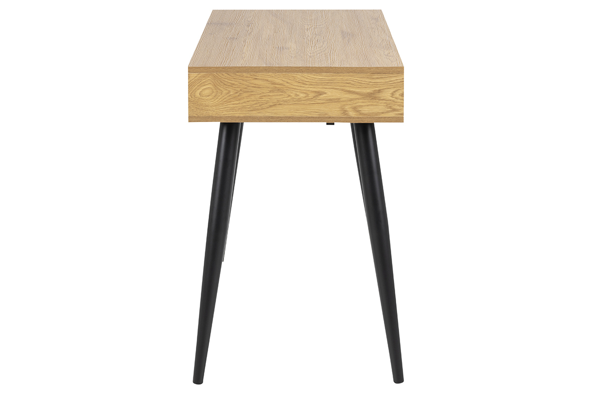 Scrivania scandinava nera e legno BALZAC
