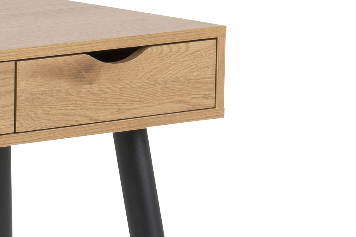 Scrivania scandinava nera e legno BALZAC