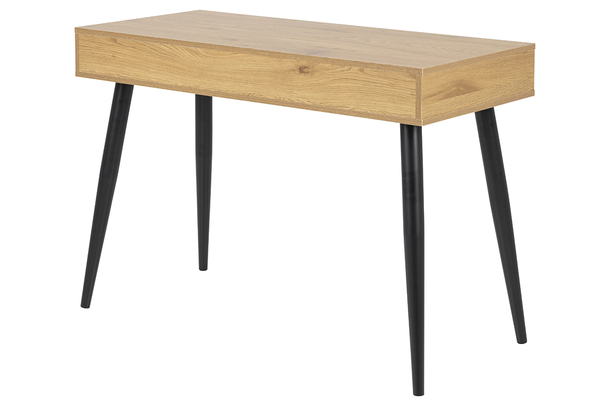 Scrivania scandinava nera e legno BALZAC