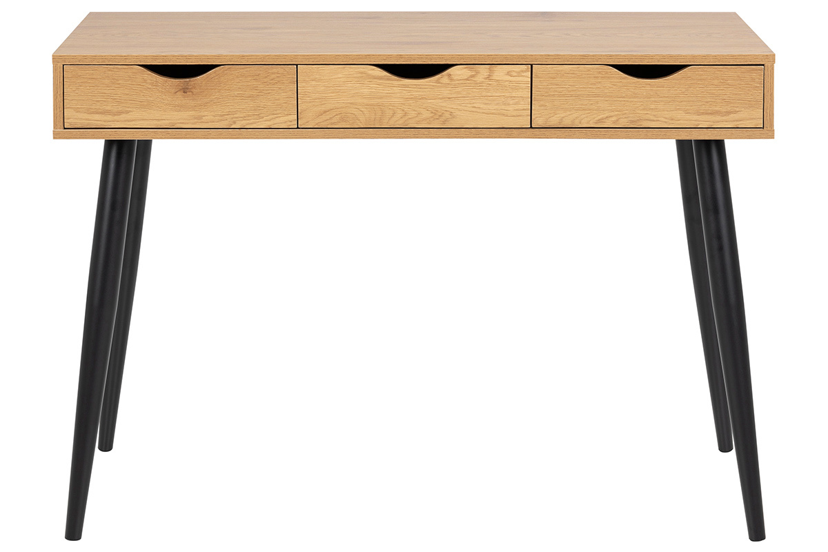 Scrivania scandinava nera e legno BALZAC