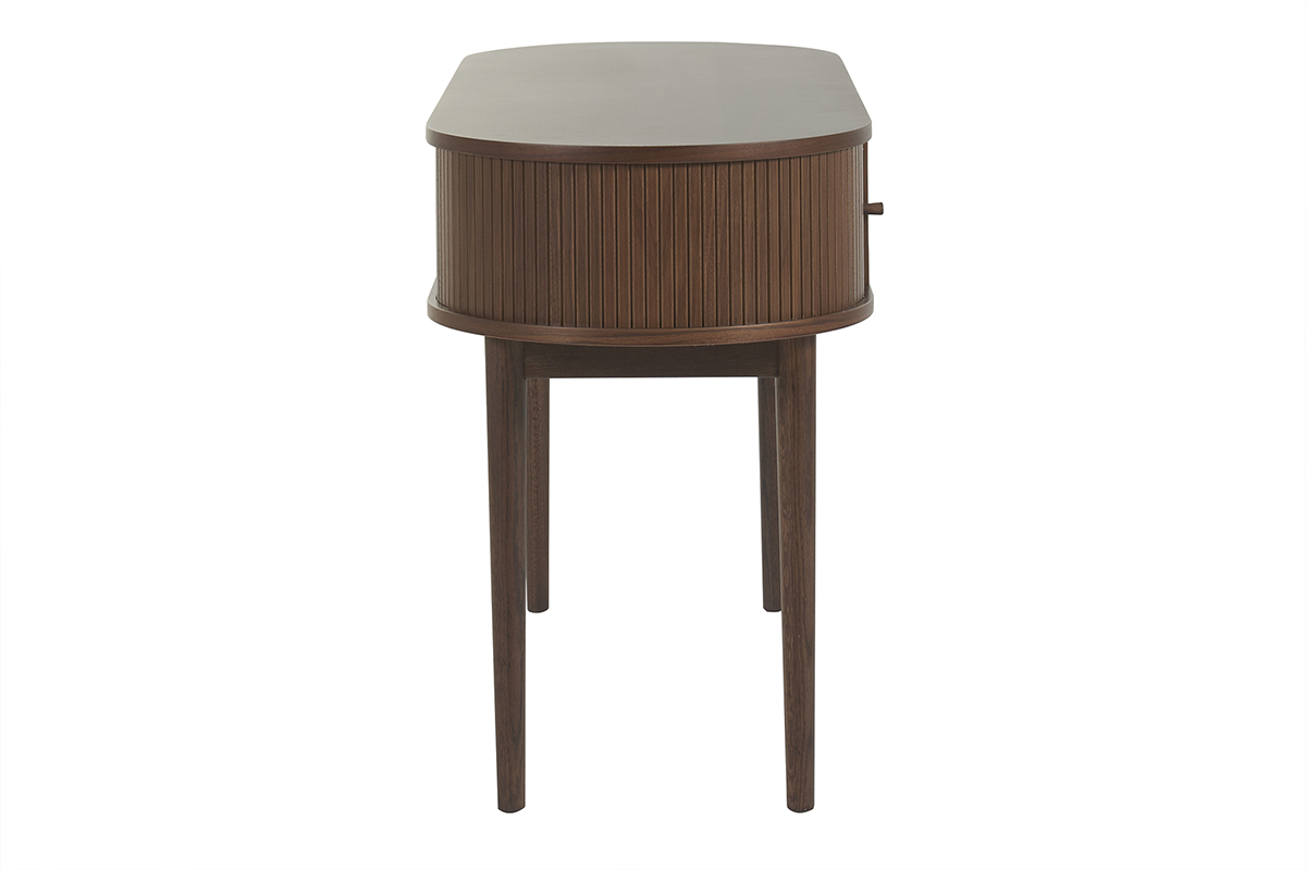 Scrivania vintage con scomparti ante scorrevoli legno scuro L130 cm EPIC