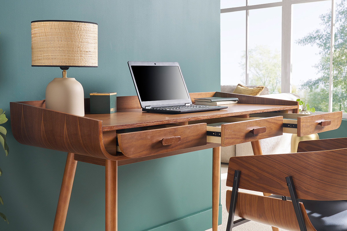 Scrivania vintage in legno noce HALLEN