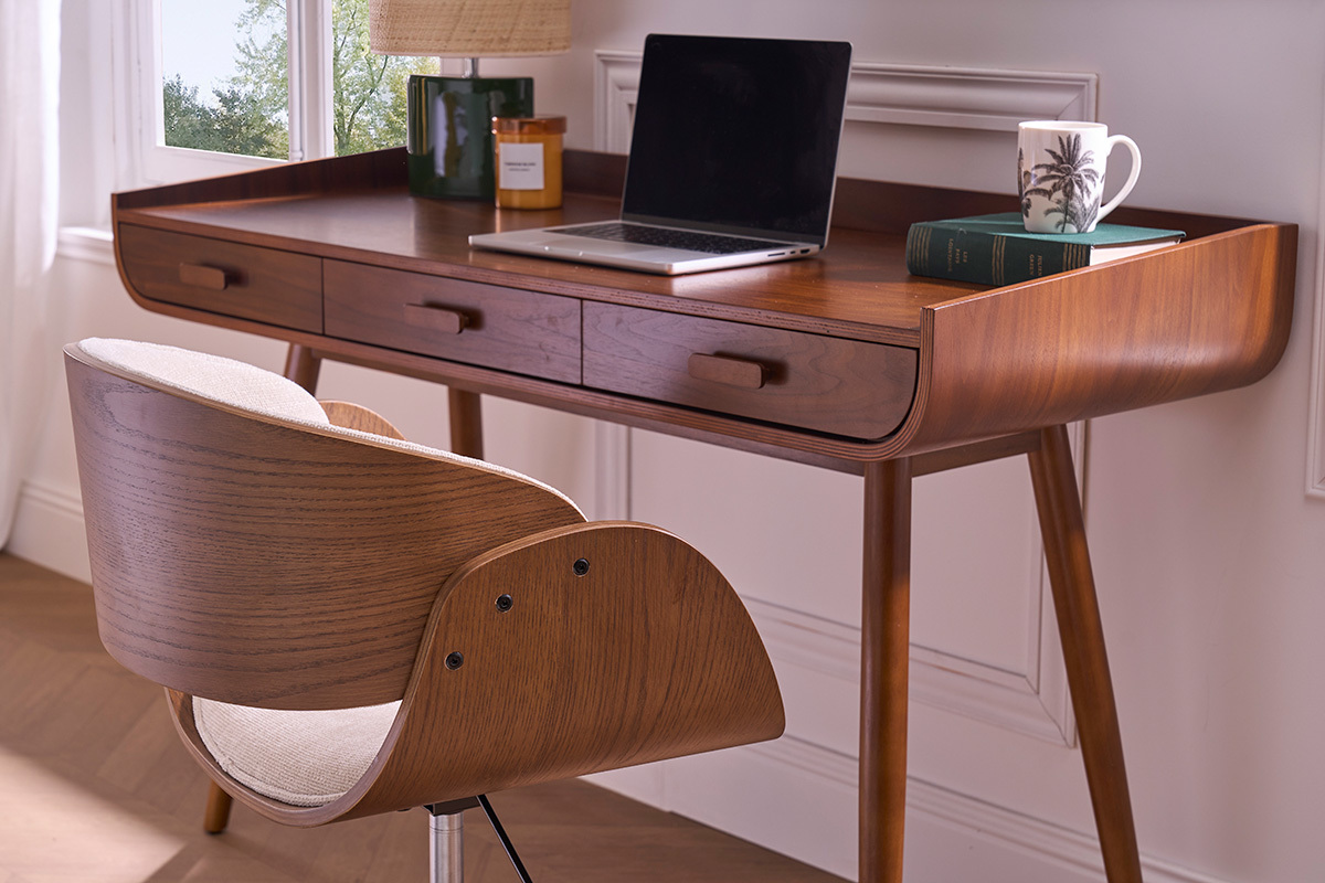 Scrivania vintage in legno noce HALLEN