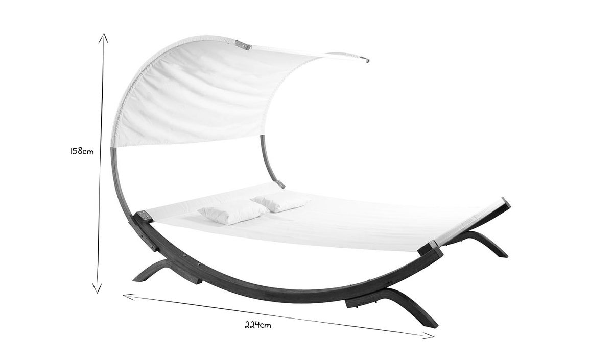 Sdraio doppia da giardino bianco BREHAT