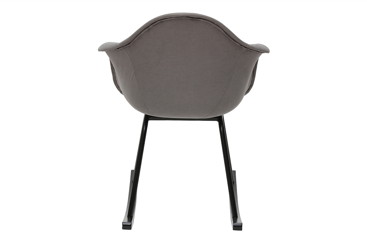 Sedia a dondolo design effetto velluto grigio chiaro MAMBO