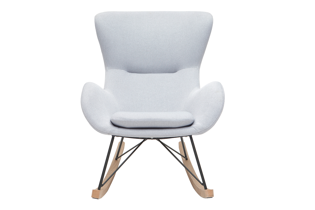 Sedia a dondolo design in tessuto grigio chiaro ESKUA
