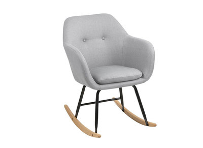 Sedia a dondolo design in tessuto grigio chiaro KENDALL