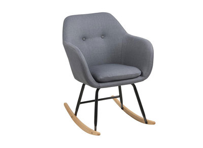 Sedia a dondolo design in tessuto grigio scuro KENDALL