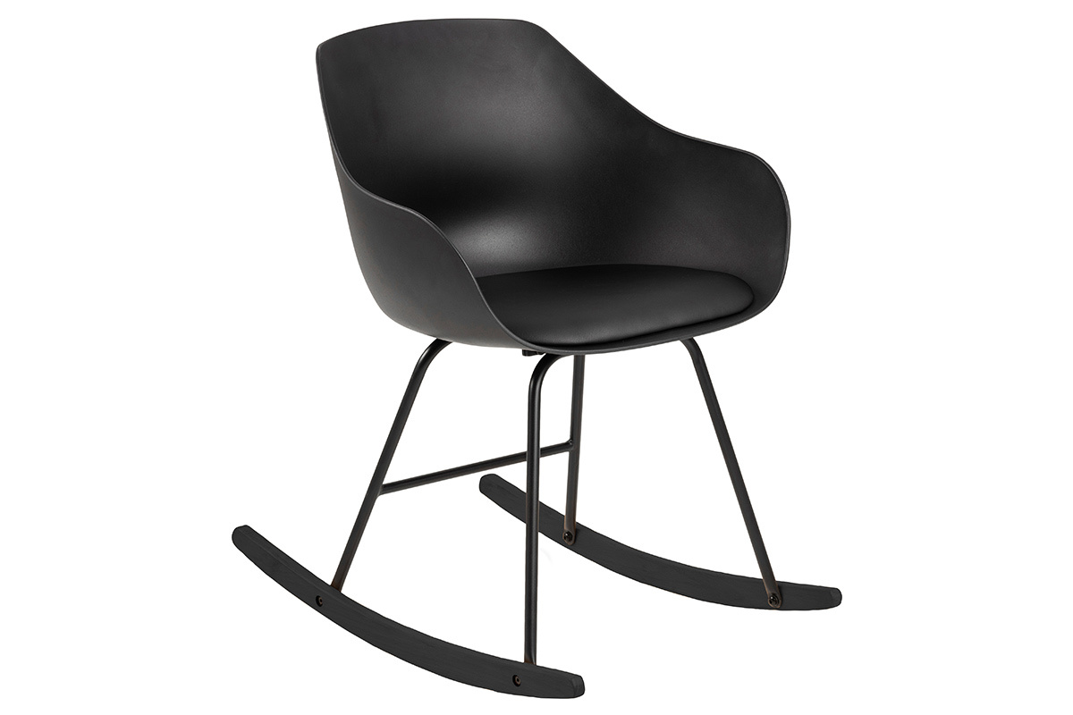 Sedia a dondolo design nera KAALA