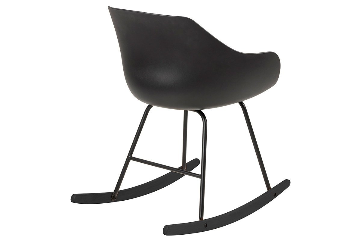 Sedia a dondolo design nera KAALA
