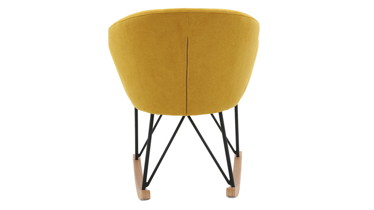 Sedia a dondolo design velluto giallo senape RHAPSODY