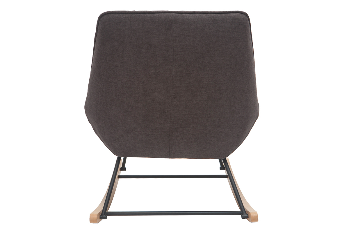 Sedia a dondolo di design in tessuto effetto velluto grigio scuro BILLIE