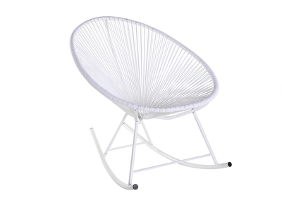 Sedia a dondolo in fili di resina, colore: Bianco, modello: BELLAVISTA - Sedia a dondolo in fili di resina, colore: Bianco, modello: BELLAVISTA