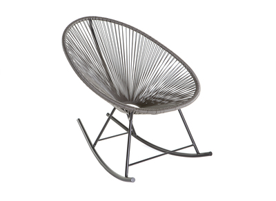 Sedia a dondolo in fili di resina, colore: Grigio, modello: BELLAVISTA