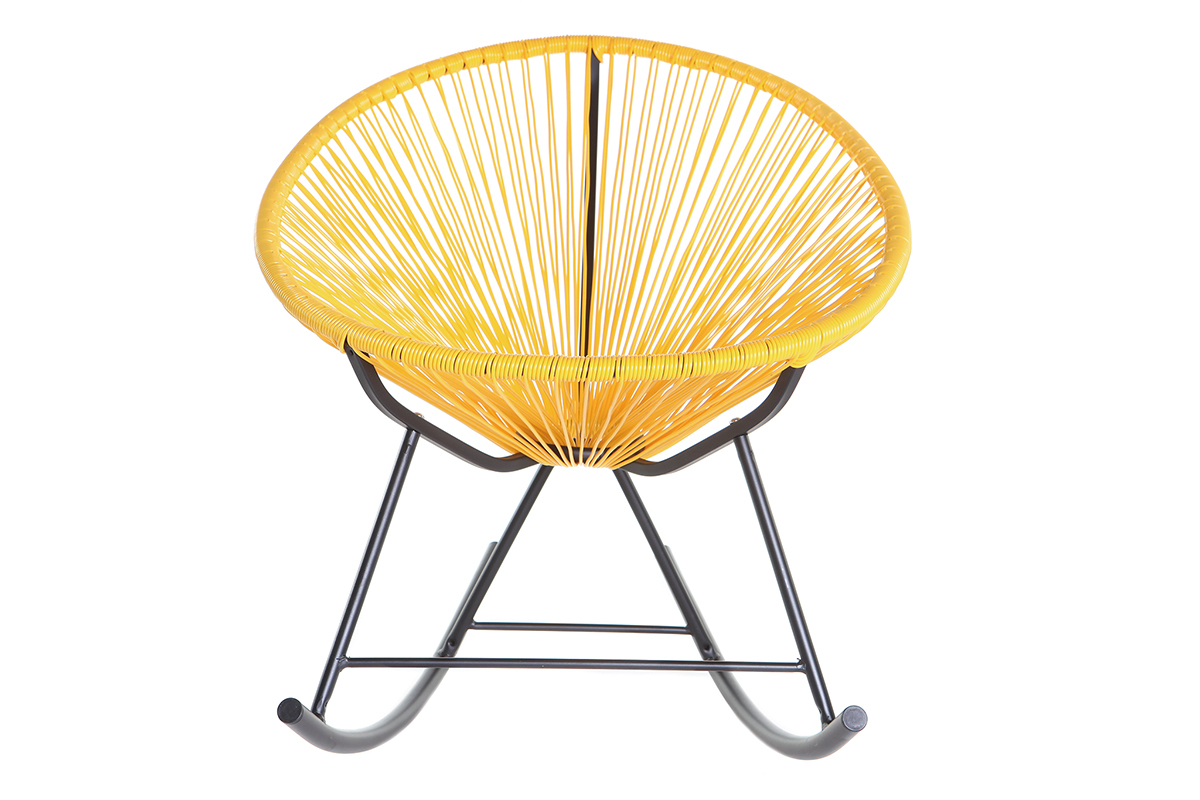 Sedia a dondolo in fili di resina Giallo BELLAVISTA