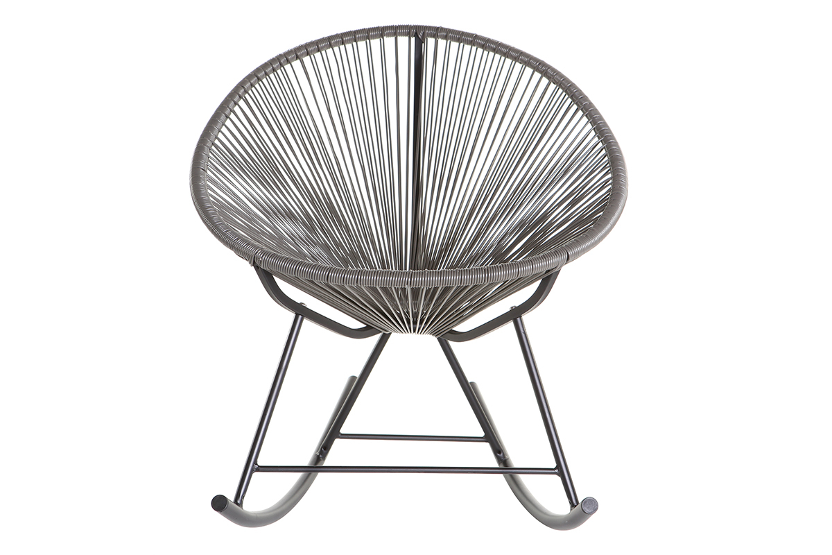 Sedia a dondolo in fili di resina Grigio BELLAVISTA
