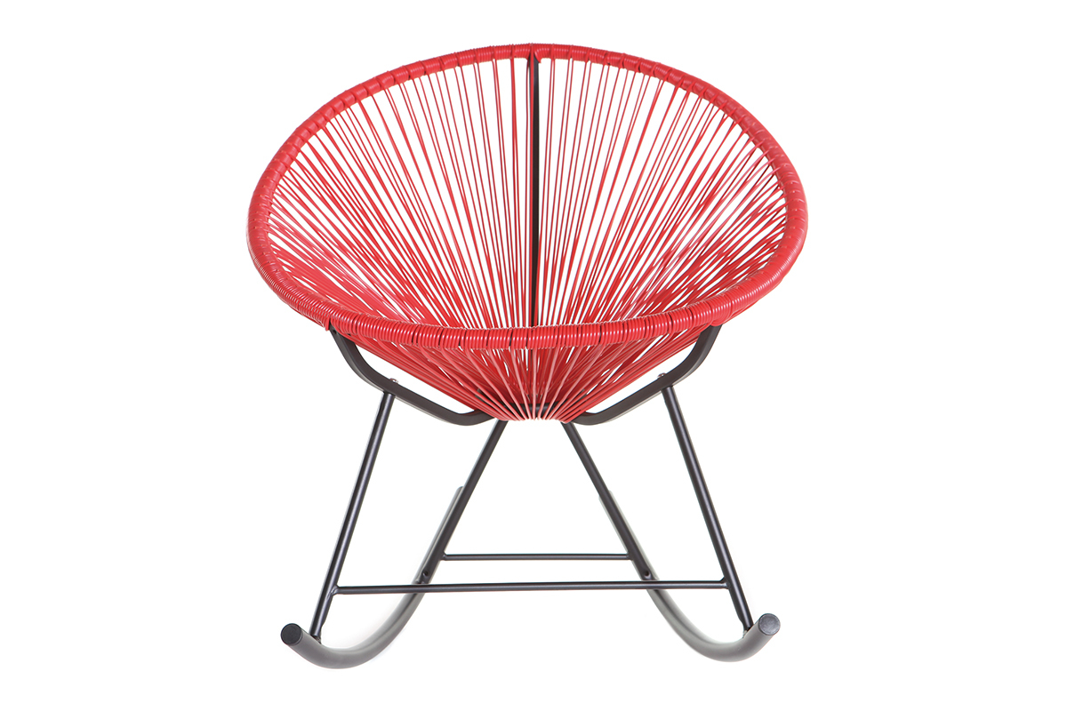 Sedia a dondolo in fili di resina Rosso BELLAVISTA
