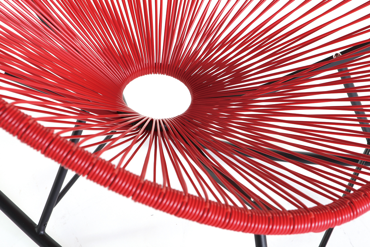 Sedia a dondolo in fili di resina Rosso BELLAVISTA