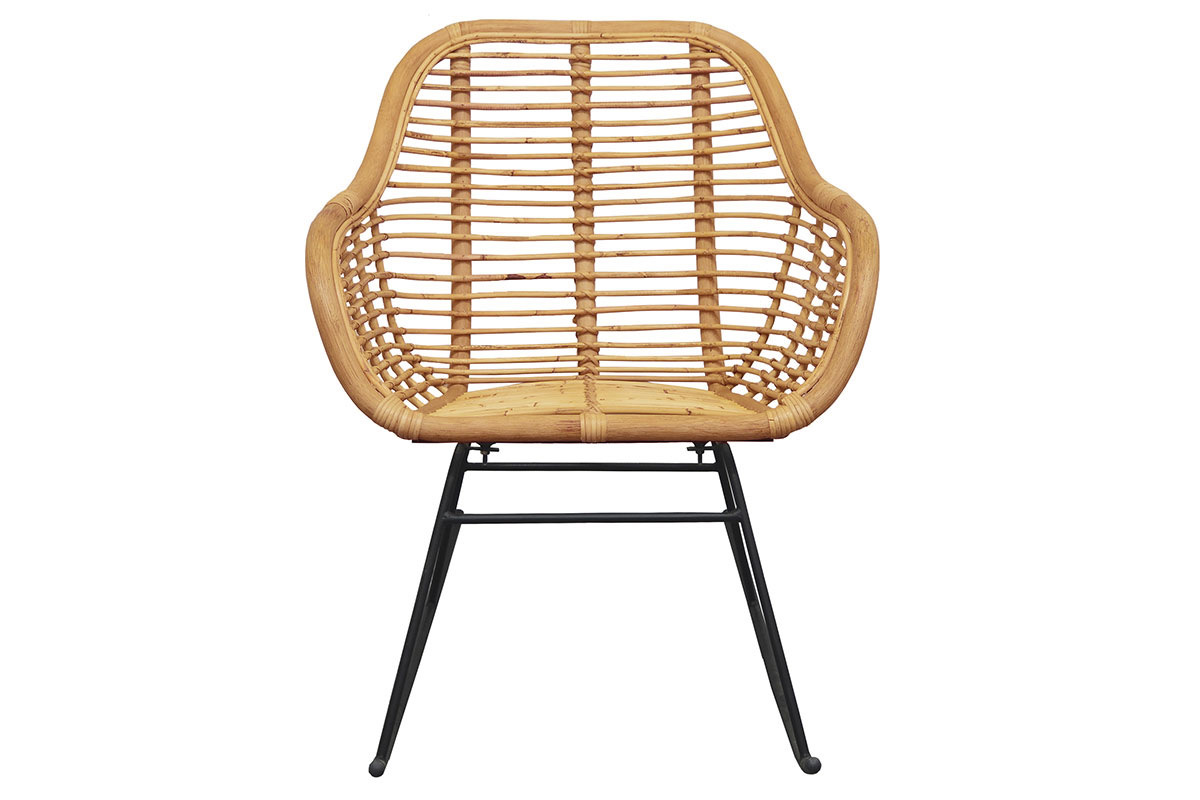 Sedia a dondolo in rattan naturale MALACCA
