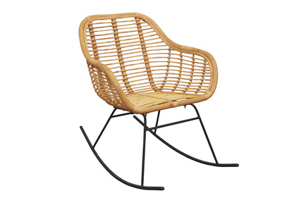 Sedia a dondolo in vimini naturale, modello: MALACCA