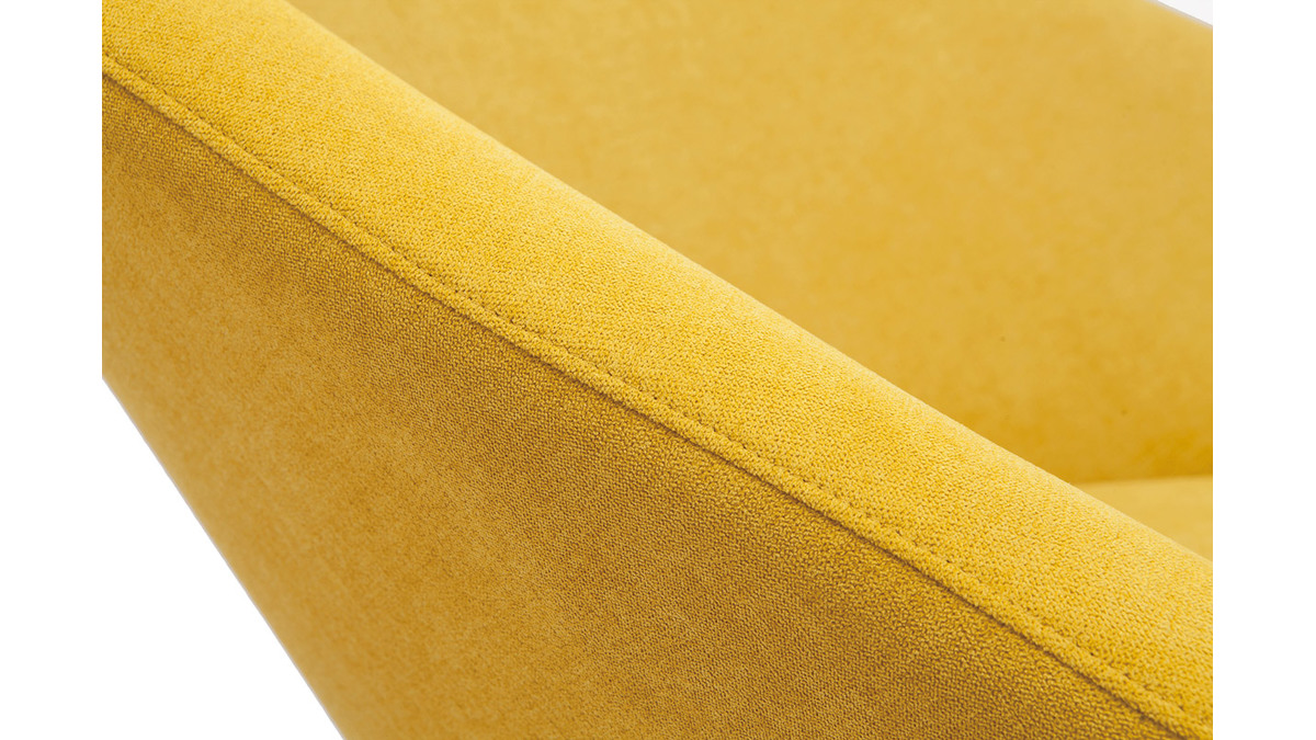 Sedia a dondolo tessuto effetto velluto giallo senape KOK