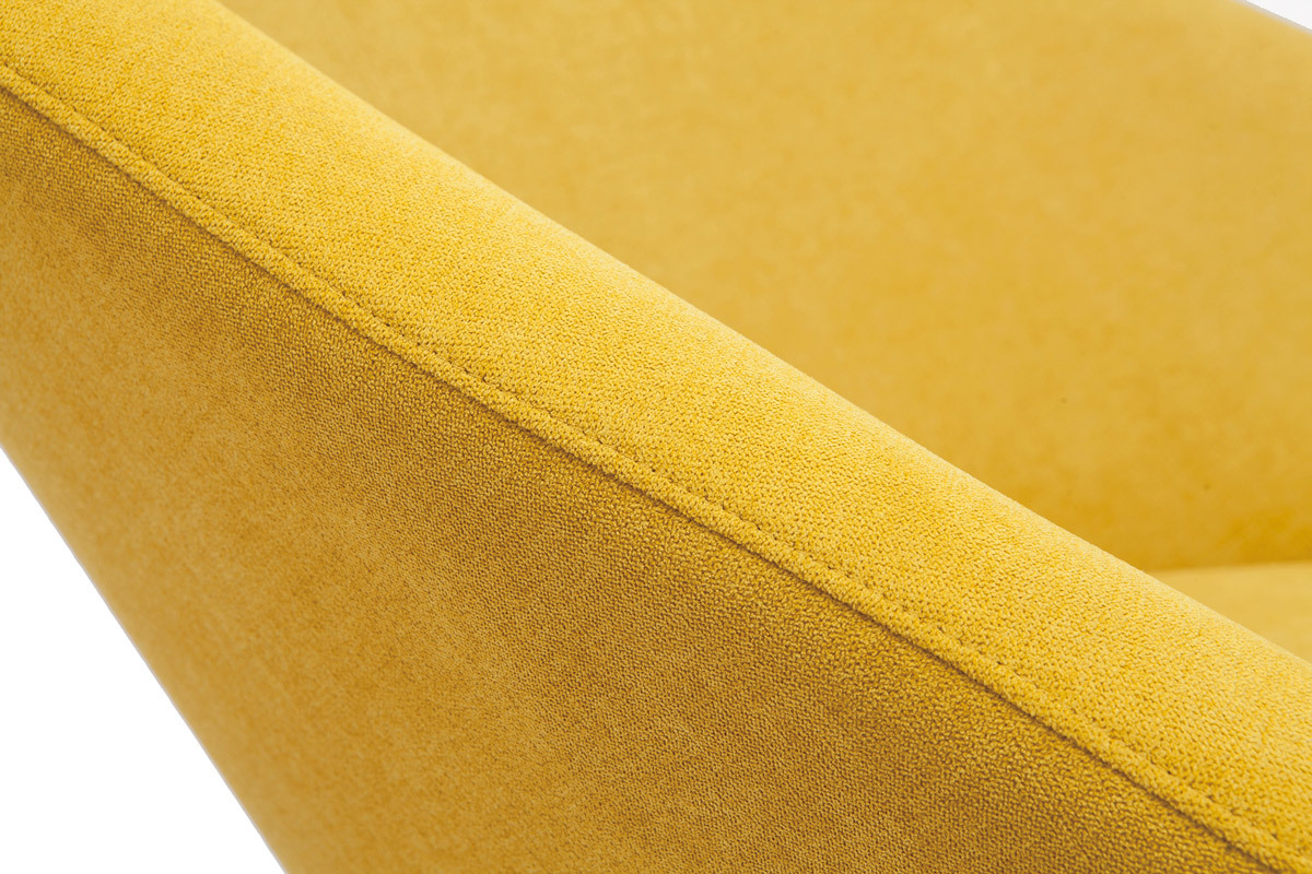 Sedia a dondolo tessuto effetto velluto giallo senape KOK