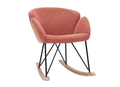 Sedia a dondolo tessuto effetto velluto testurizzato terracotta RHAPSODY