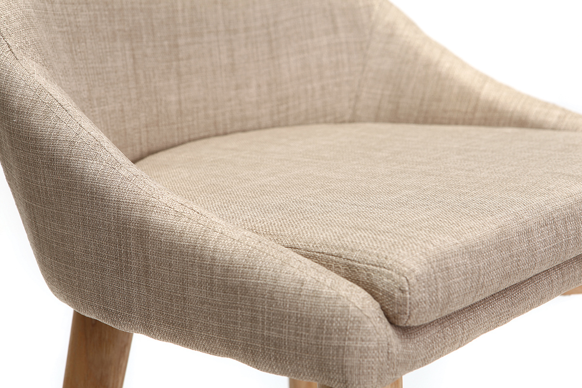 Sedia alta design legno poliestere beige SHANA 75 cm