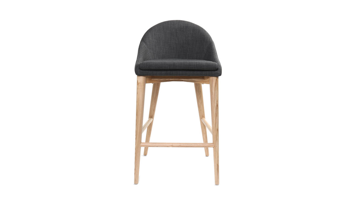 Sedia alta design legno poliestere grigio antracite DALIA