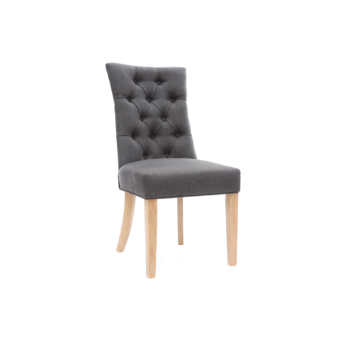 Sedia classica in tessuto naturale con piedi in legno chiaro VOLTAIRE