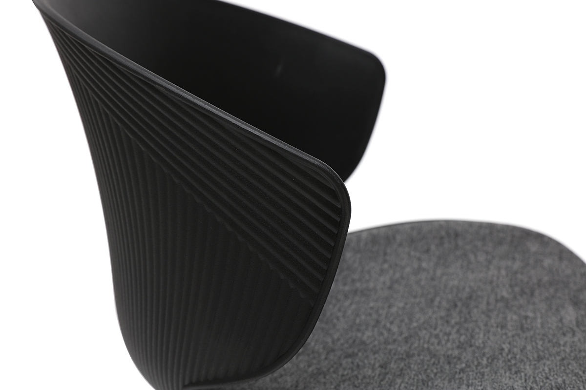 Sedia contemporanea nera e grigia WING
