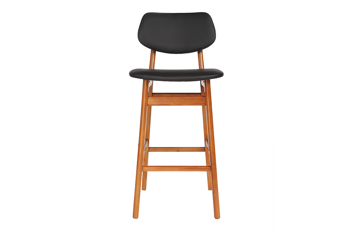 Sedia da bar design in legno di noce Nero 65 cm NORDECO