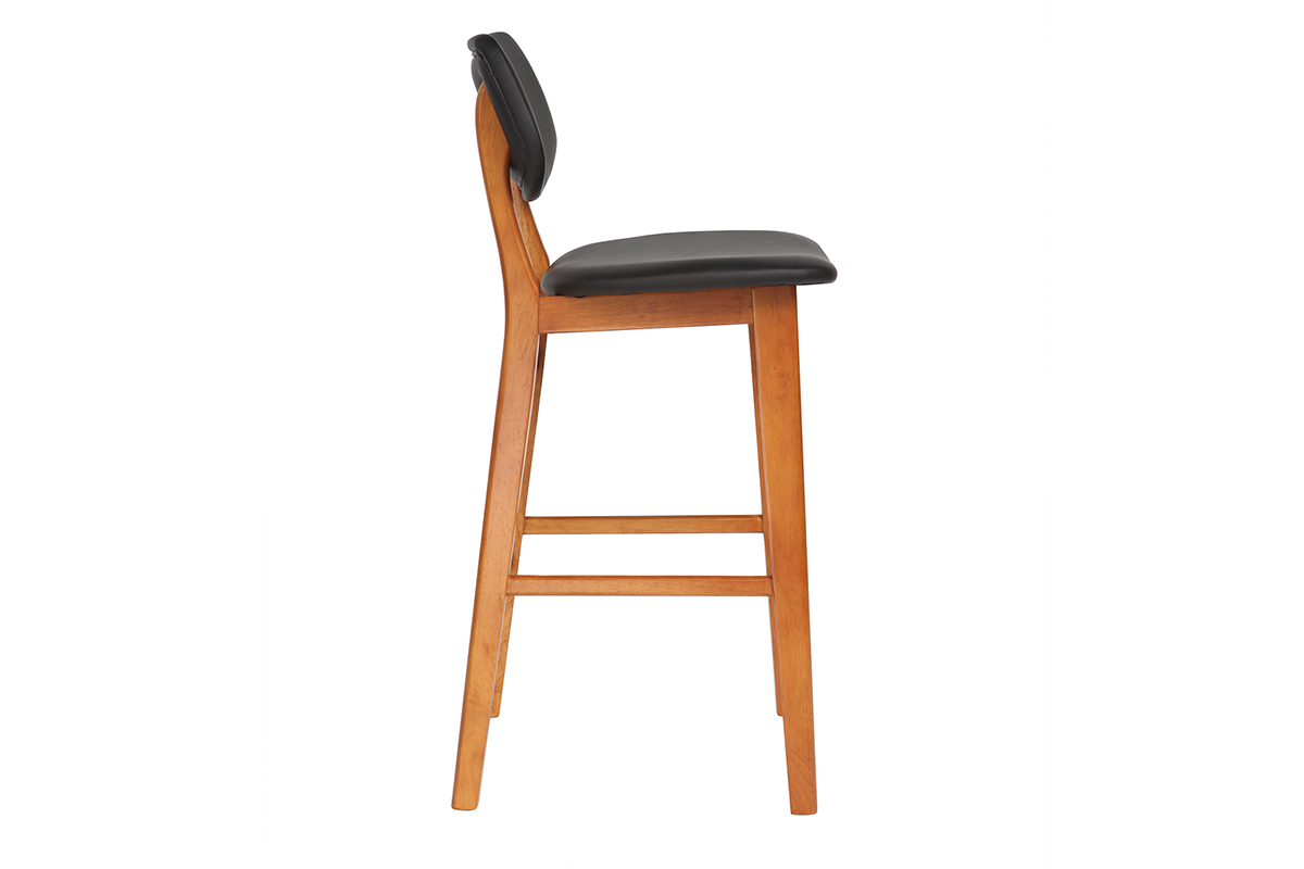 Sedia da bar design in legno di noce Nero 65 cm NORDECO